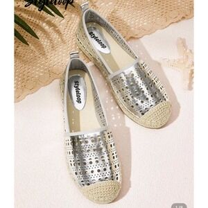 Silver Espadrilles Women's Slip On‎ Comfort Casual Shoes